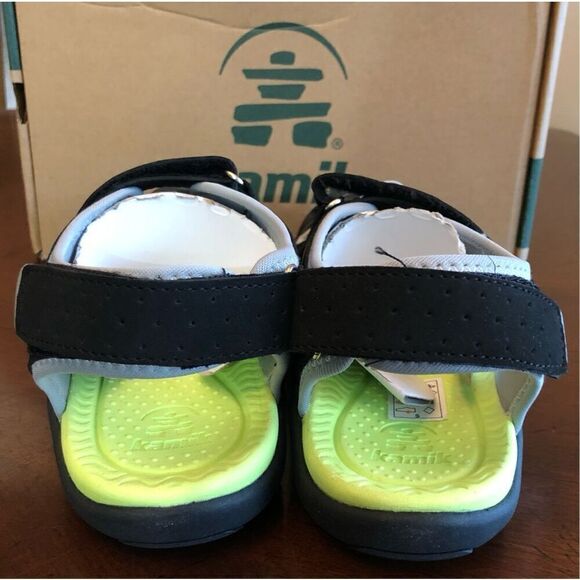 KAMIK - NWTIB - Youth Sz 36 (4) "Wander" Sandal in Black/Lime. Vegan & Washable! - Picture 8 of 16